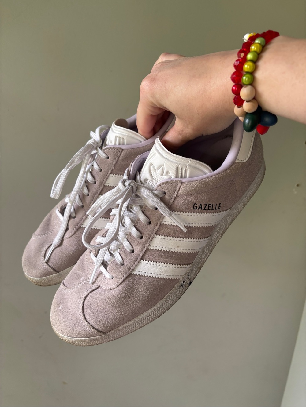 Adidas Gazelles Women’s Silver Dawn/Cloud White Sneakers 10.5